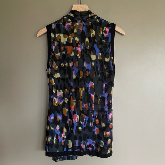 CAbi Flaunt‎ Wrap Sleeveless Blouse Size Medium Black Multicolor Style 3077 - Picture 12 of 16